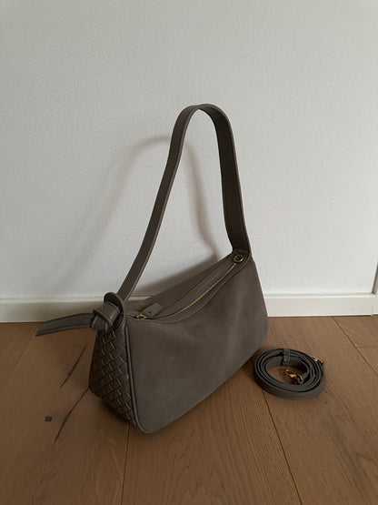 AISHA- camoscio e pelle intrecciata