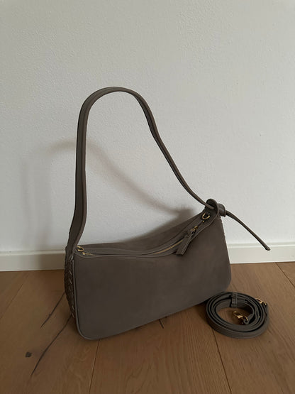 AISHA- camoscio e pelle intrecciata