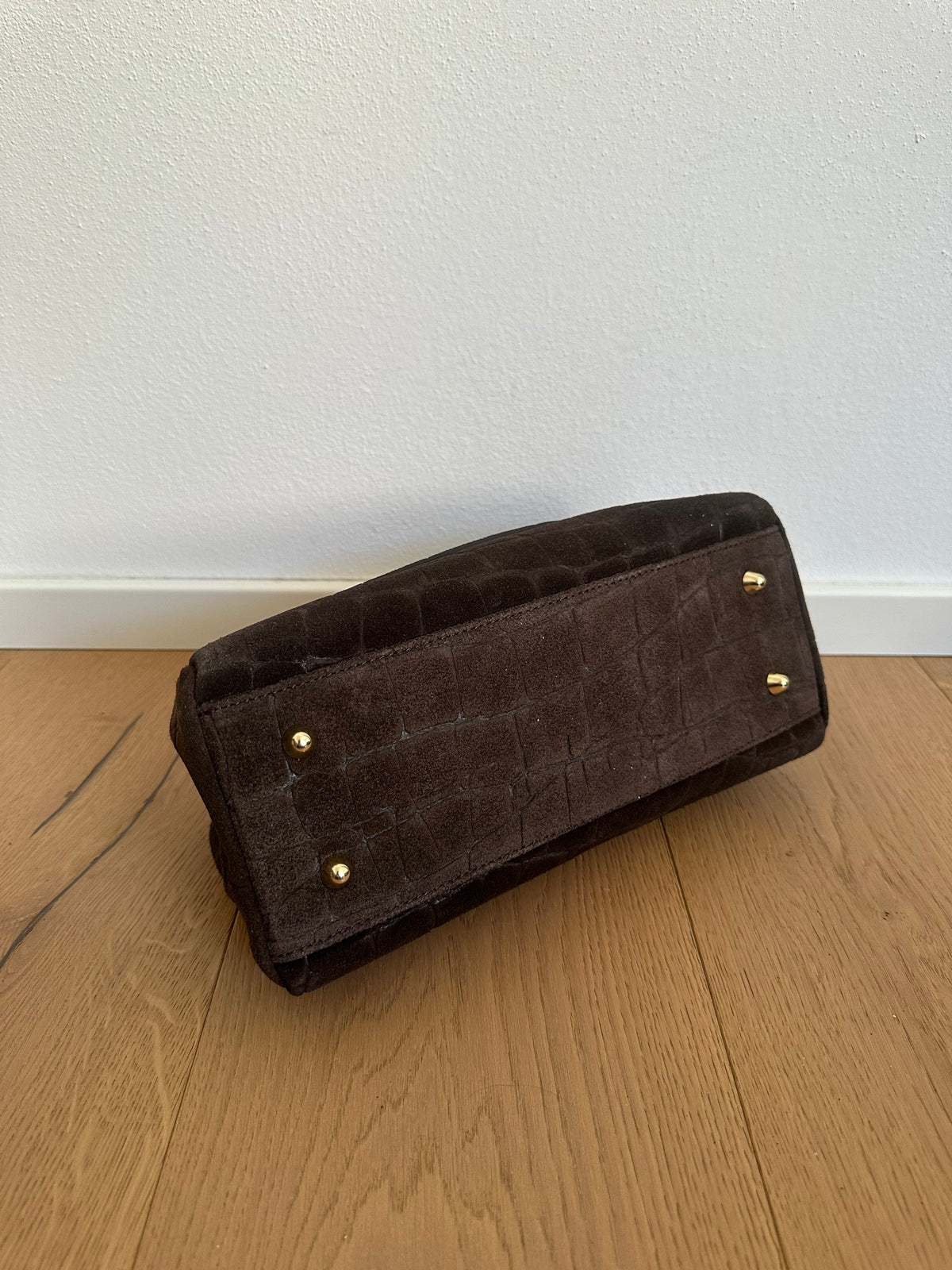 SASHA- Pochette/ clutch suede stampa cocco