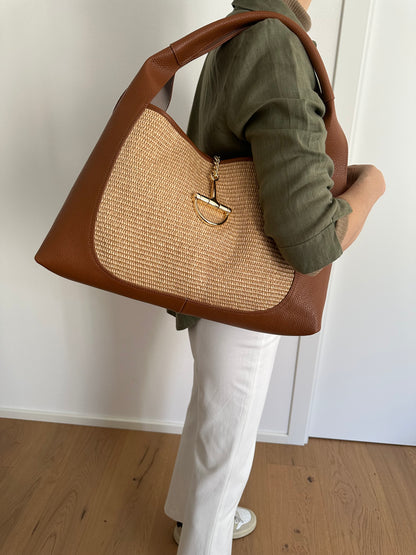 SVEVA rafia- LARGE shoulder bag