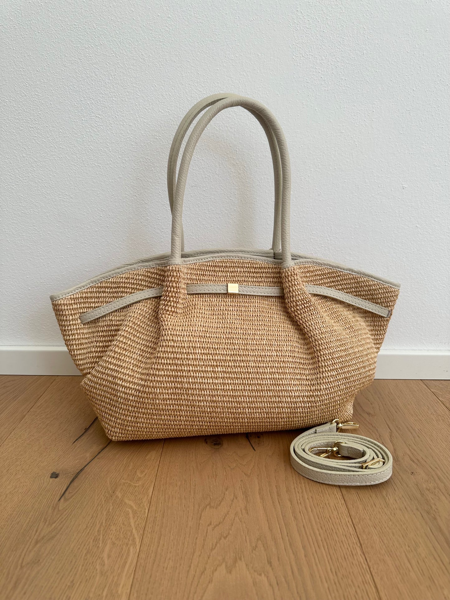 CORINNE LARGE- borsa a spalla rafia
