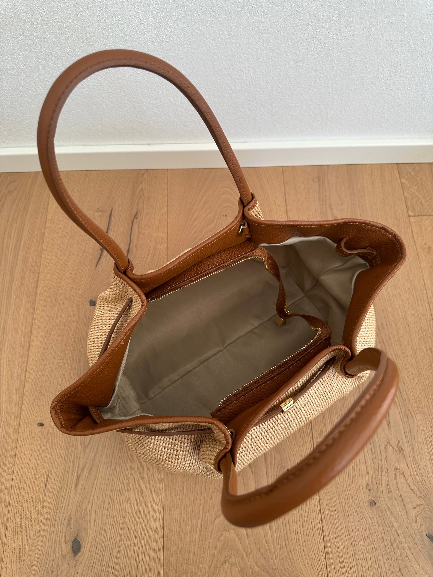 CORINNE LARGE- borsa a spalla rafia