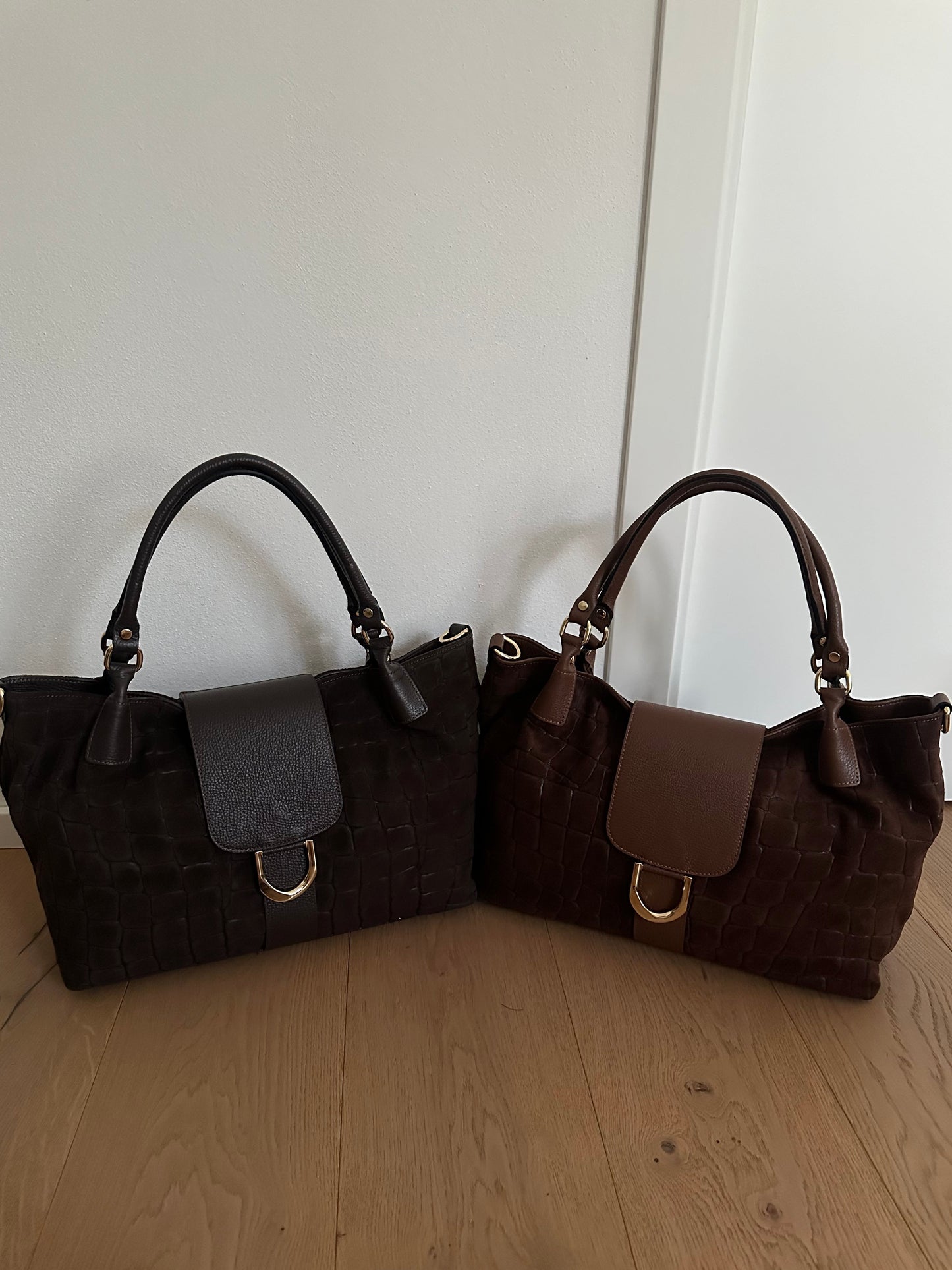 FIONA- shoulder bag camoscio stampa coccodrillo