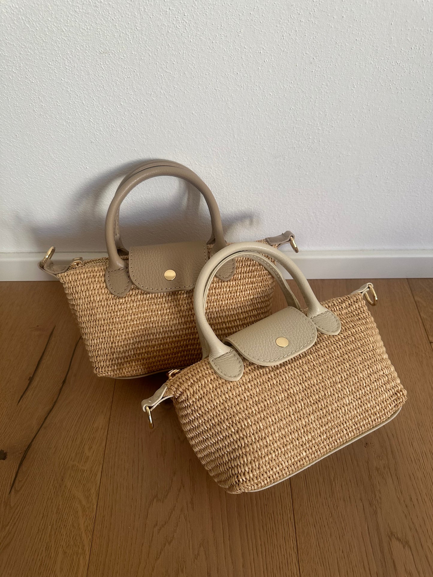 CHERIE – Raffia und echtes Leder