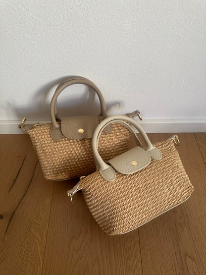 CHERIE – Raffia und echtes Leder