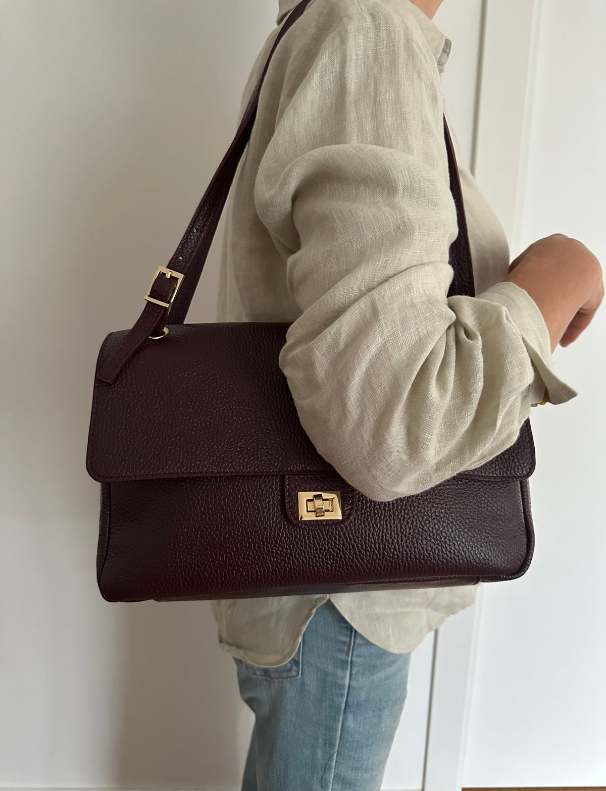 ANNABEL medium Vera pelle- borsa a spalla