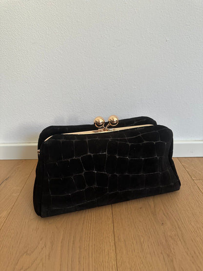SASHA- Pochette/ clutch suede stampa cocco