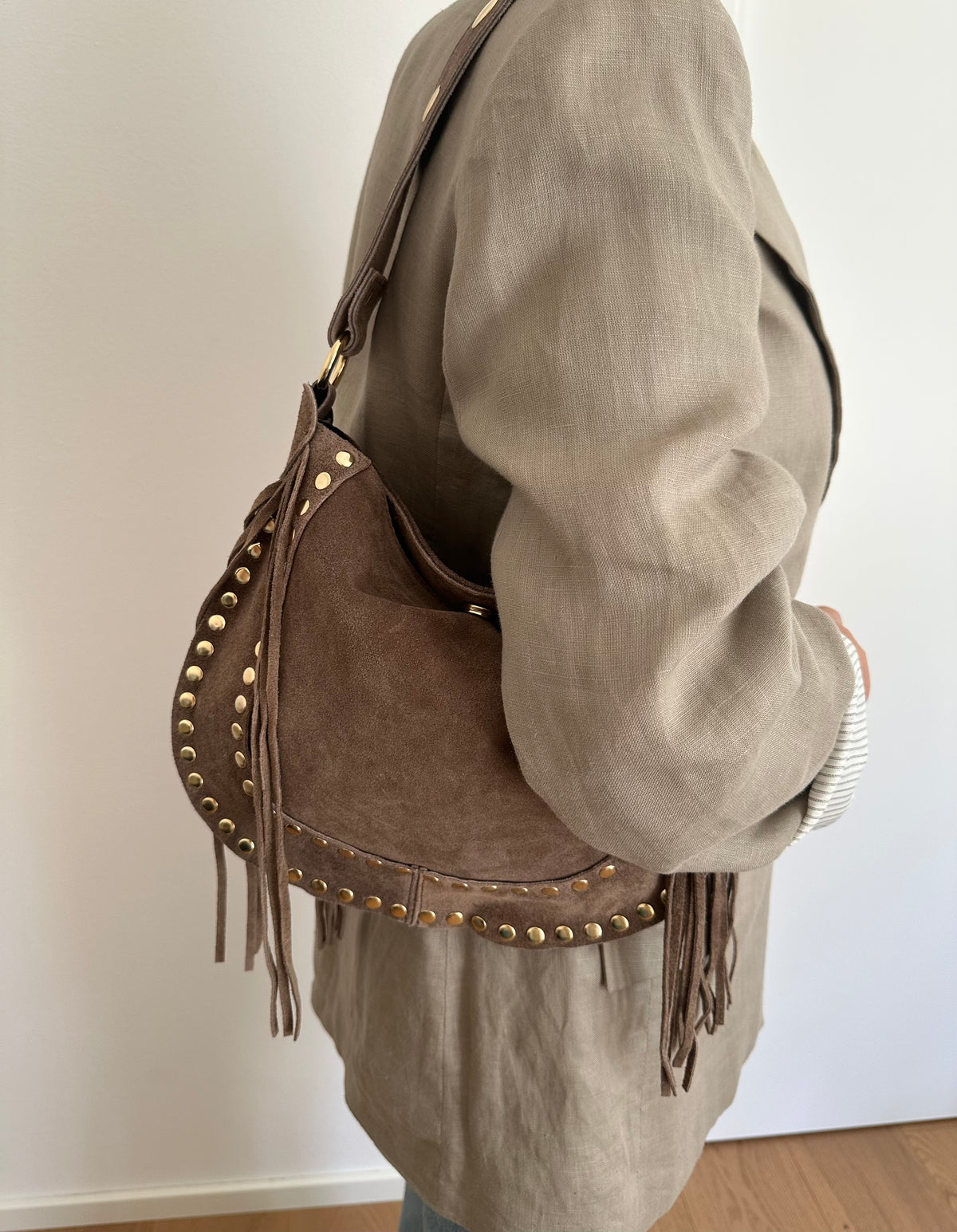 DAXY- medium/ borsa a spalla camoscio