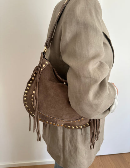 DAXY- medium/ borsa a spalla camoscio