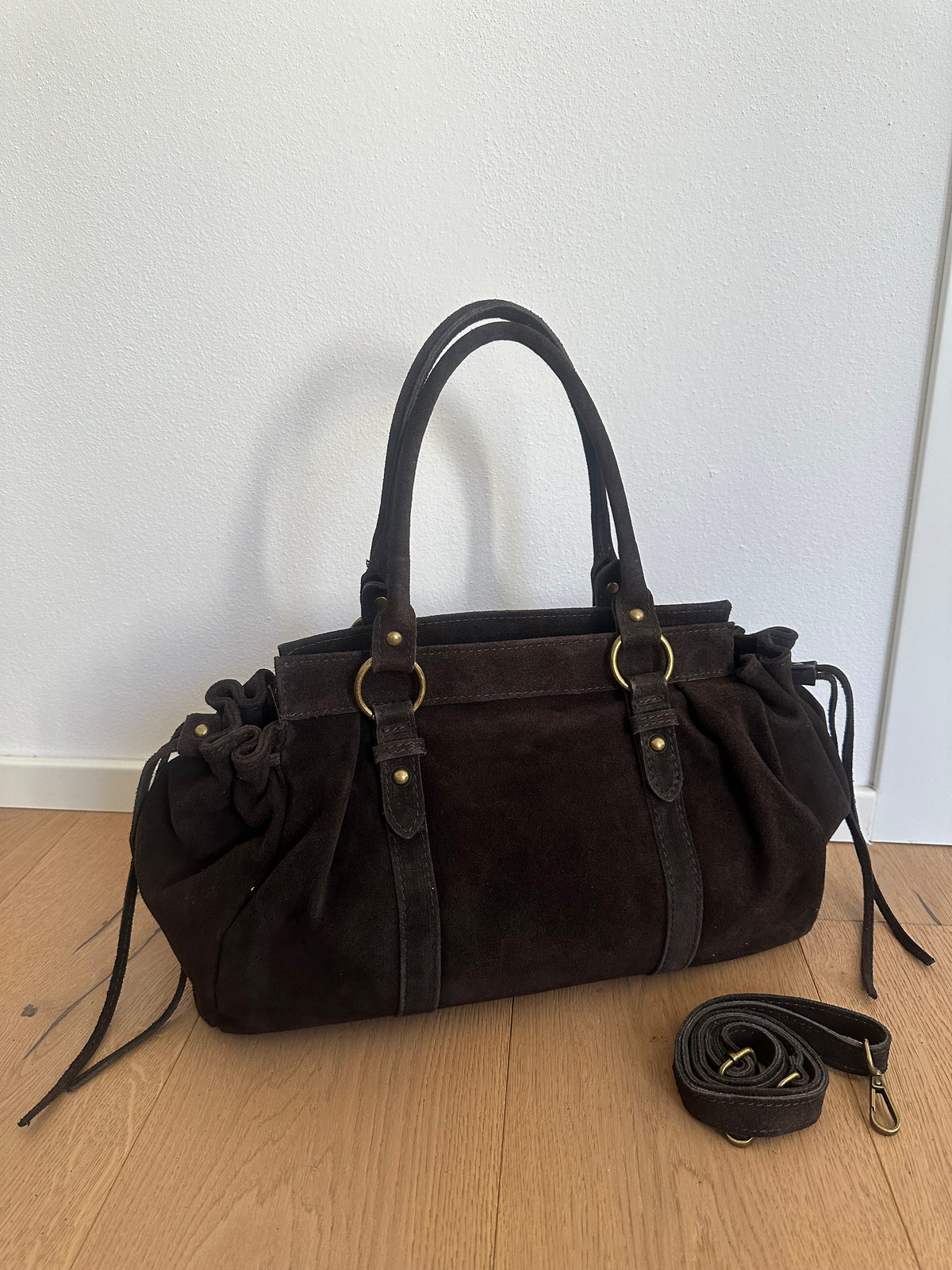 NAOMI camoscio- borsa con tracolla