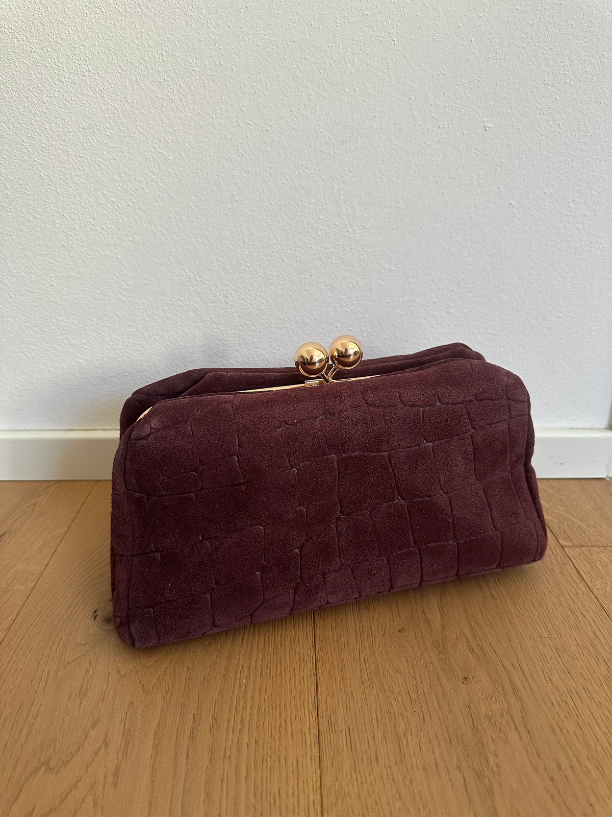 SASHA- Pochette/ clutch suede stampa cocco