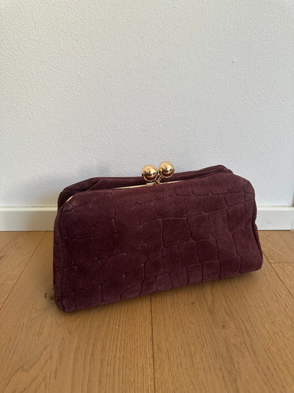SASHA- Pochette/ clutch suede stampa cocco