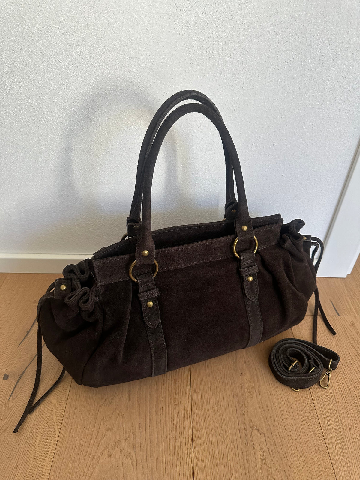 NAOMI camoscio- borsa con tracolla
