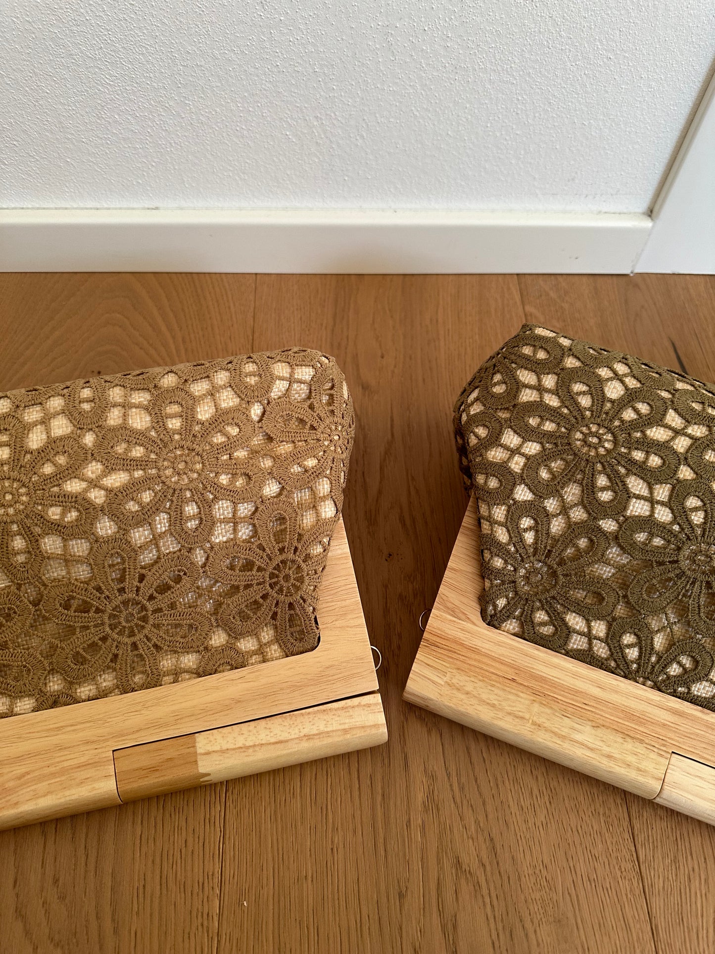 TINA clutch - rafia e legno