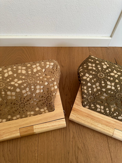 TINA clutch - rafia e legno