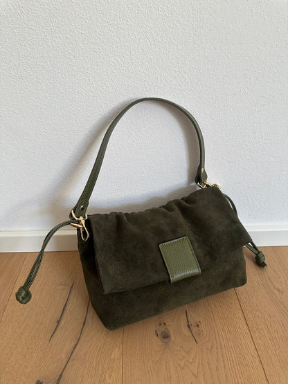 MIKA camoscio- borsa doppia tracolla