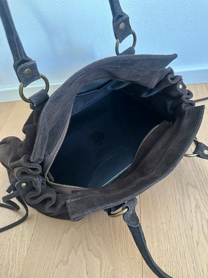 NAOMI camoscio- borsa con tracolla