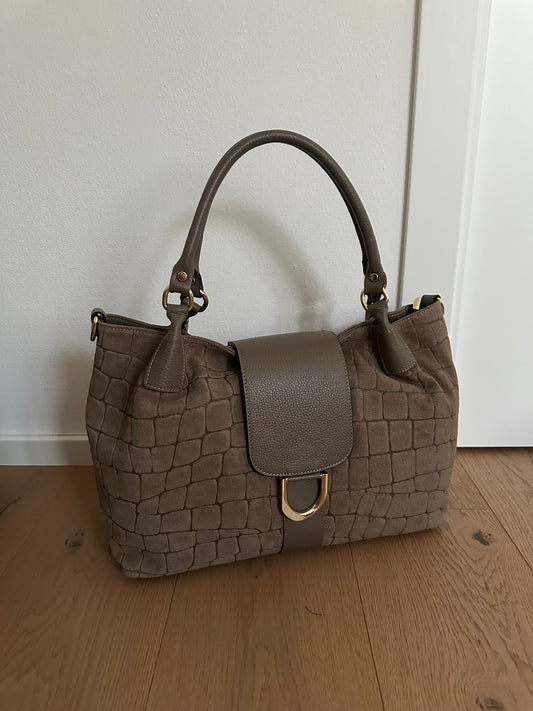 FIONA- shoulder bag camoscio stampa coccodrillo