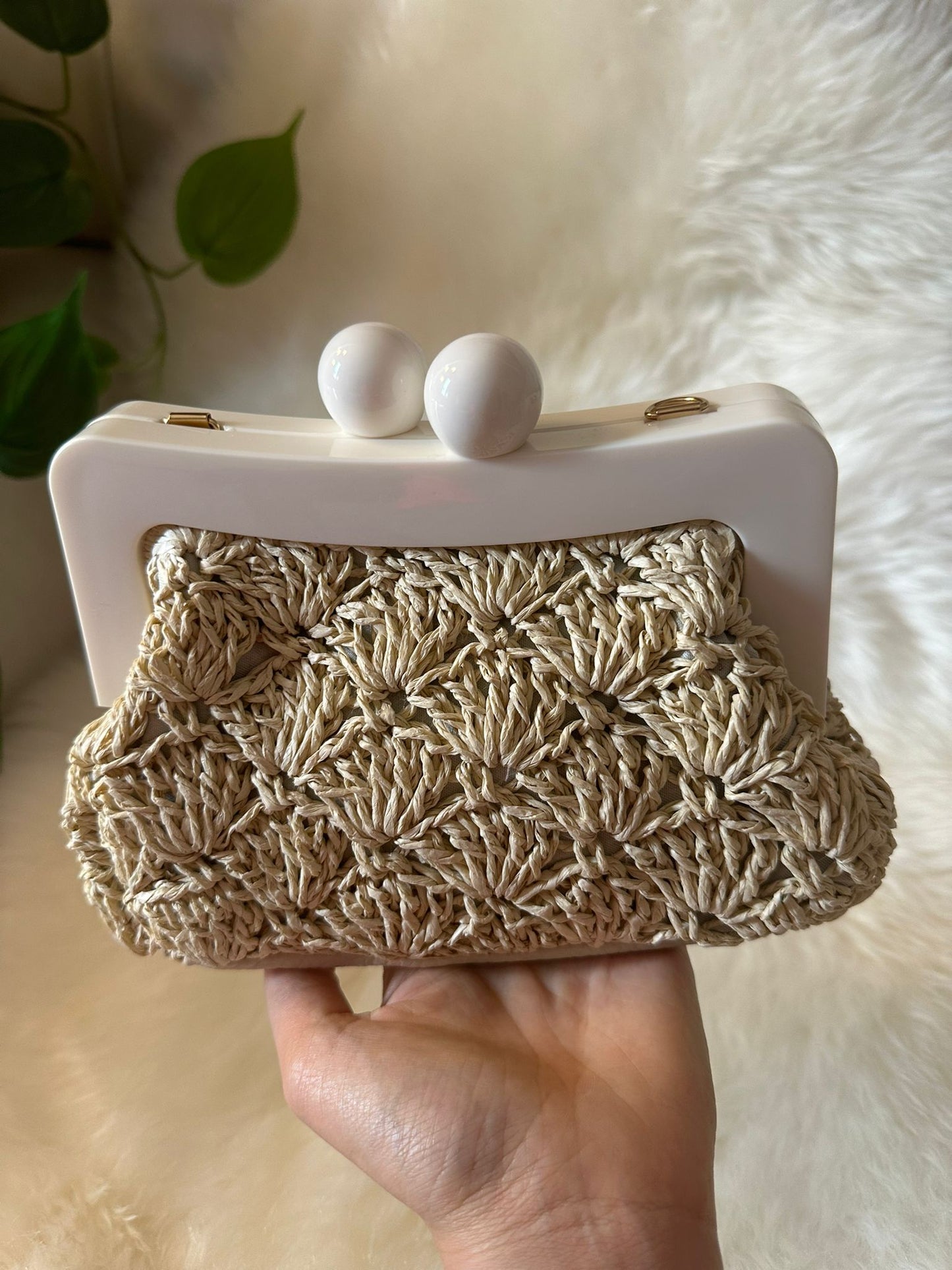 Small Raffia Clutch