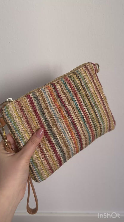 POCHETTE RAINBOW - rafia
